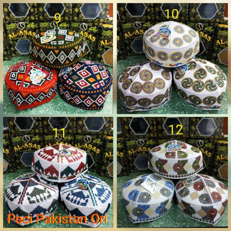 Peci PAKISTAN OVAIS CAPS ORIGINAL Murah , Peci Pakistan Bordir Ori , Kopiah Pakistan Ovais , Songkok