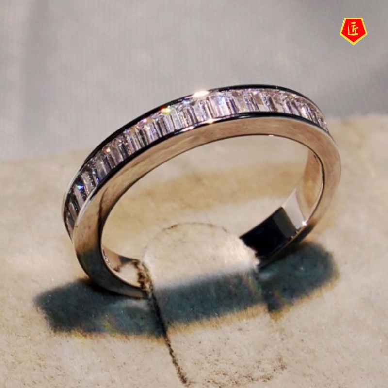 [Ready Stock]Personalized Diamond Couple Rings Fashion Luxury