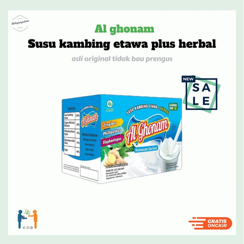 

al ghonam susu kambing etawa asli original sachet 200g