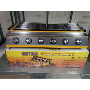 panggangan gas tanpa asap Et-K2333 merk getra 6 tungku