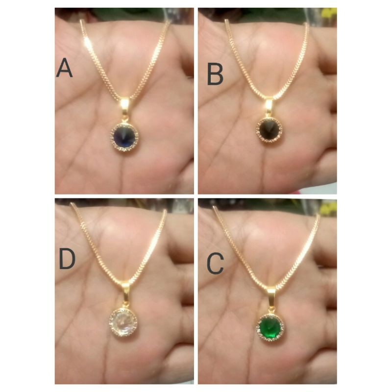 SC44. Kalung xuping wanita lapis emas dgn mata zircon UK 45 Itali