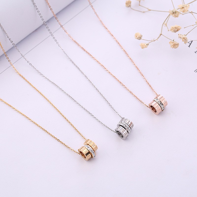 Kalung fashion aksesoris titanium mini korea hadiah wanita cewek 316L anti karat KK048