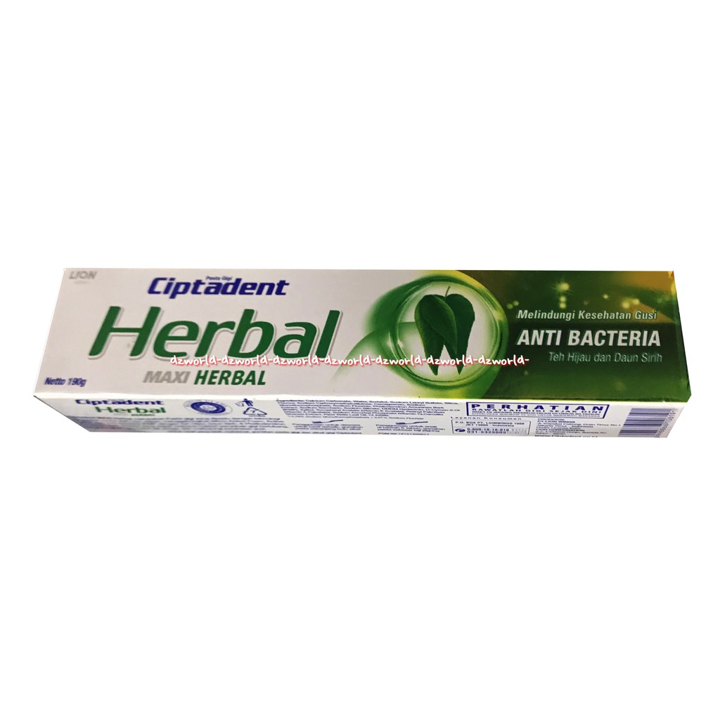 Ciptadent Herbal Maxi Herbal Teh Hijau Daun Sirih Green Tea 190gr Pasta Gigi Mint