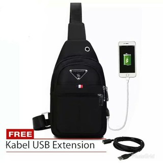 Tas Selempang Polo Super - Slempang Pria Sling Bag USB