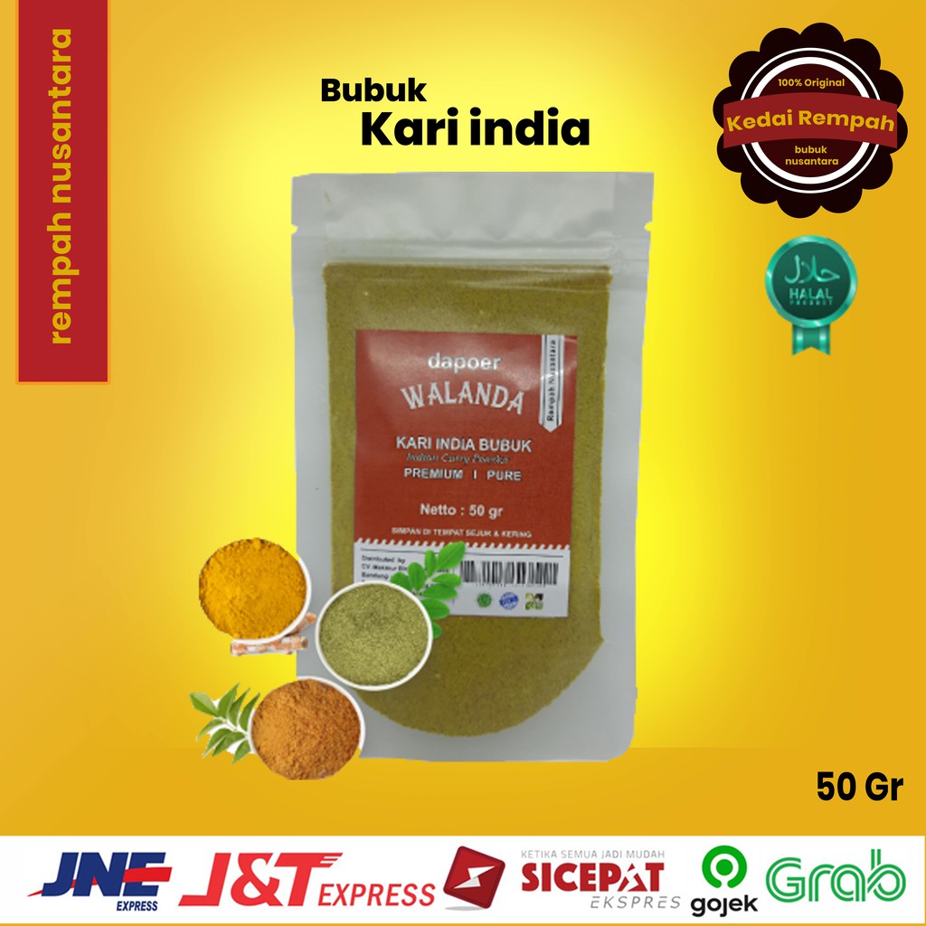 

BUMBU DAPUR REMPAH BUBUK KERING DRIED DAN TABUR Nusantara bubuk kari india 100% original