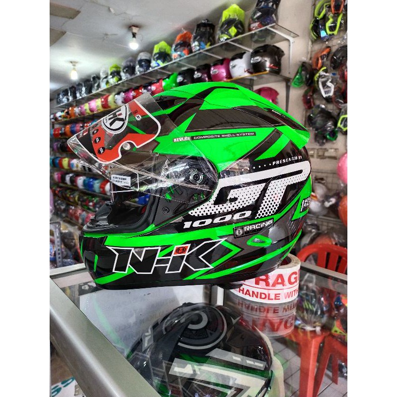Helm NHK gp1000 star green double visor