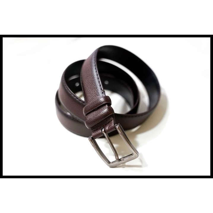 Force Welch | Ikat Pinggang Pria Coklat Tua Ban Pinggang Sabuk Kulit Formal Pria