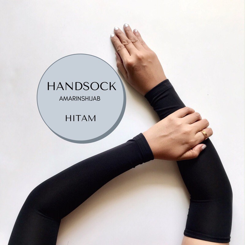 Manset tangan spandek Ballon / Handsock polos lengan panjang / Manset tangan wanita dan pria-Hitam