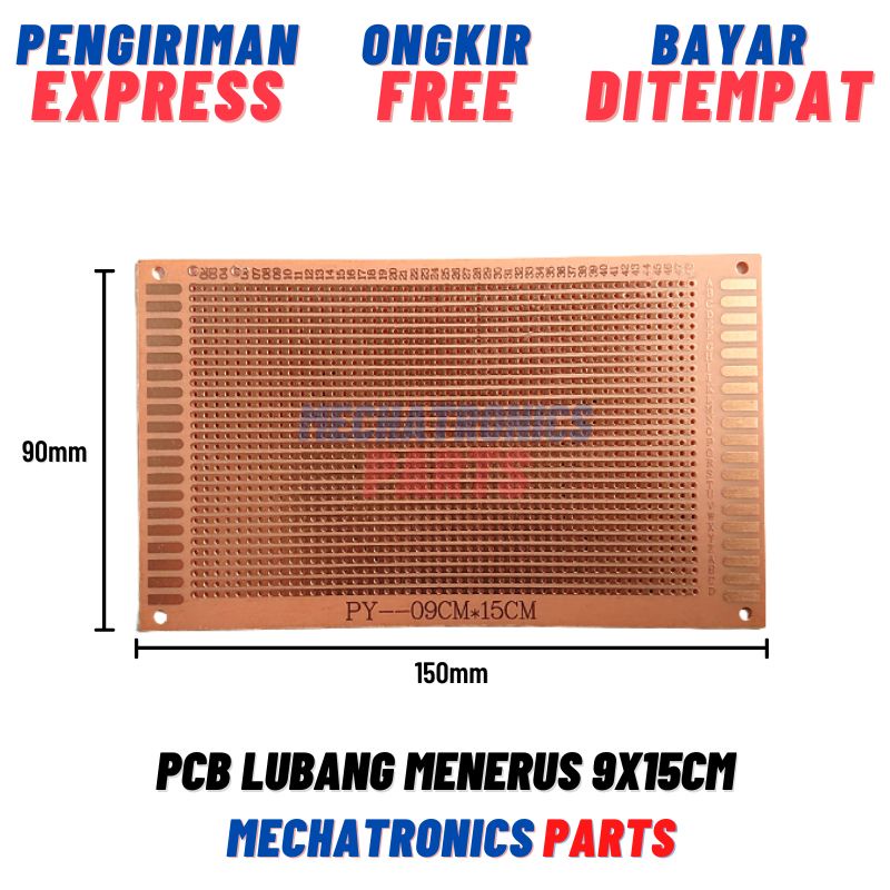 PCB Lubang Menerus 9X15CM