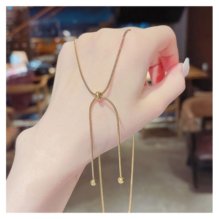 Kalung Serut Titanium Fashion Korea Anti Karatan Premium Lapis Emas