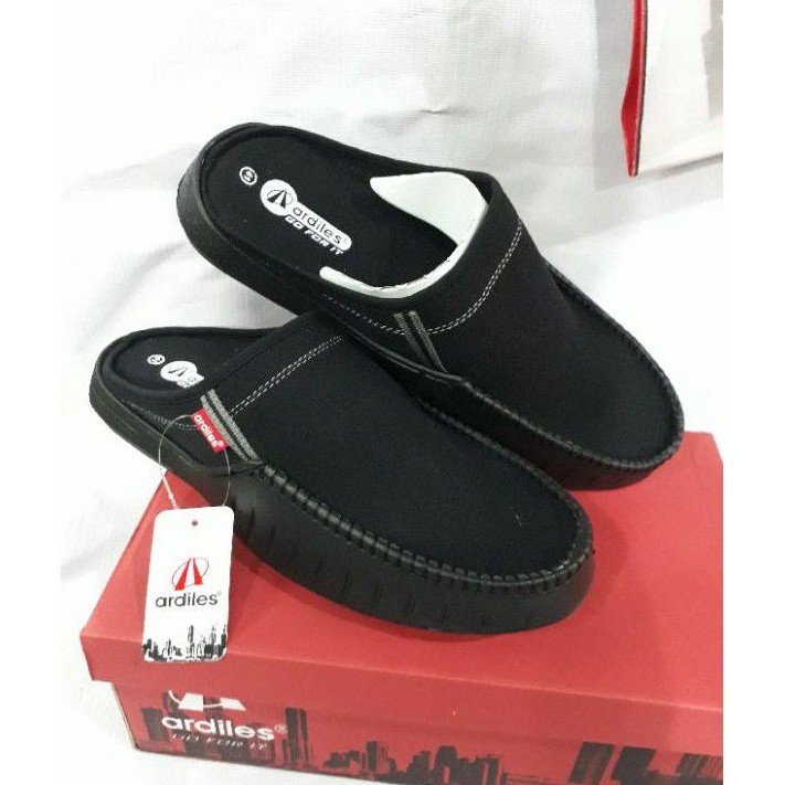 sepatu sandal slop karet pria Ardiles hitam original straider