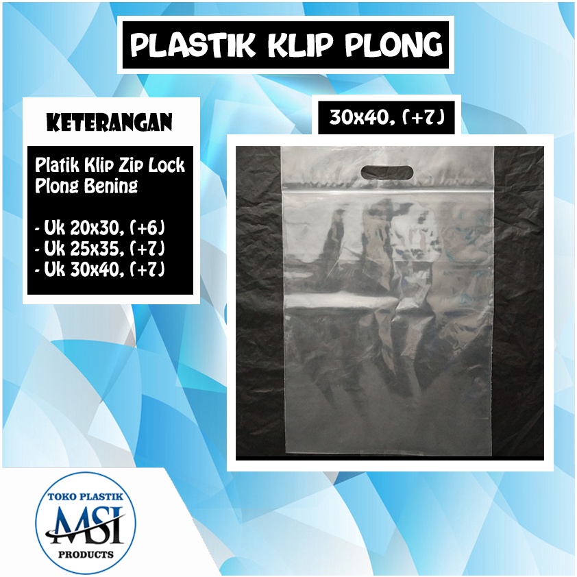 Plastik KLIP Plong Ziplock 20x30+6 - 25x35+7 - 30x38+7 | Plastik ZipLock Plong Oval Packing Baju Sepatu Bening | Kantong Plastik Zip Lock Bening Polos / Plastik Klip aman untuk makanan | Harga diatas harga per lbr