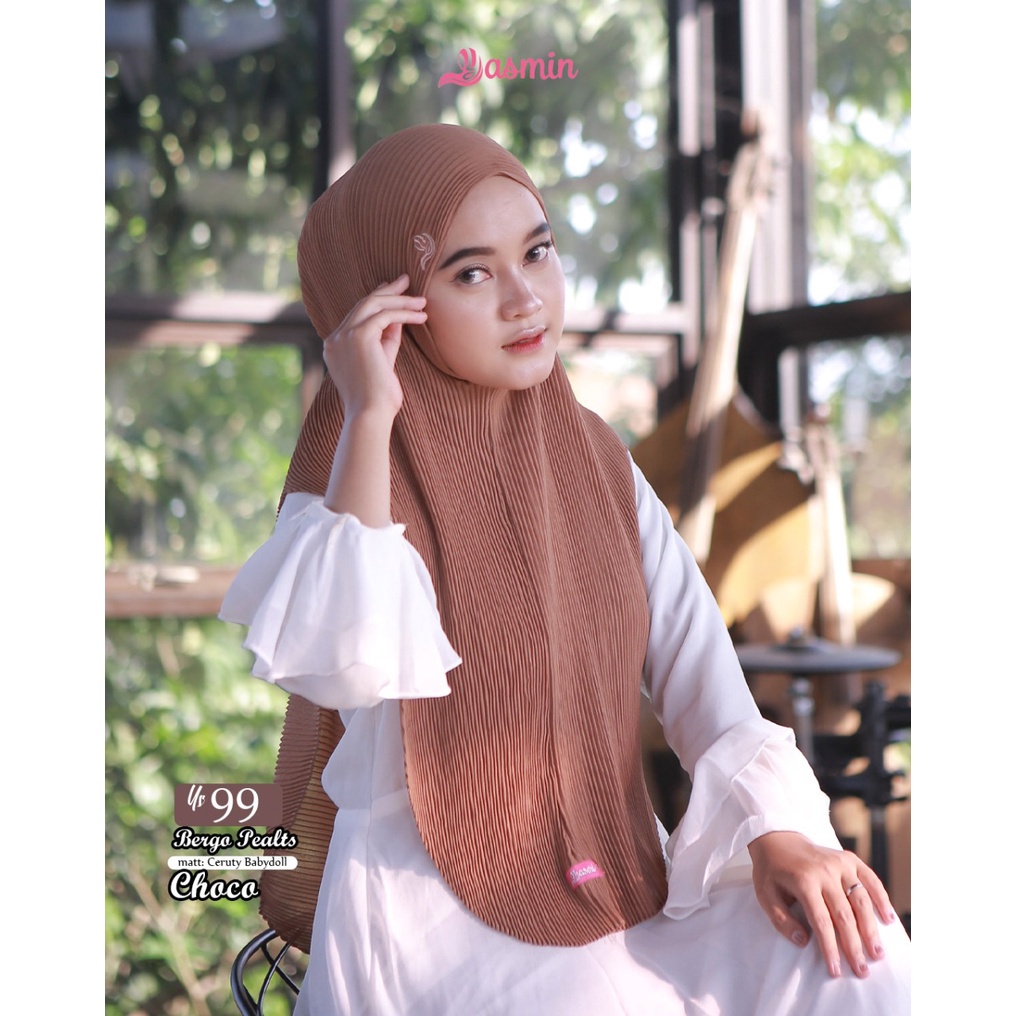 Jilbab bergo maryam plisket tali belakang By Yasmin Hijab Ys 99