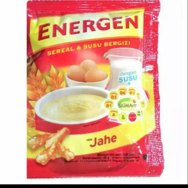 

ENERGEN SEREAL SUSU BERGIZI RASA JAHE ISI 10 SACHET @29 GR