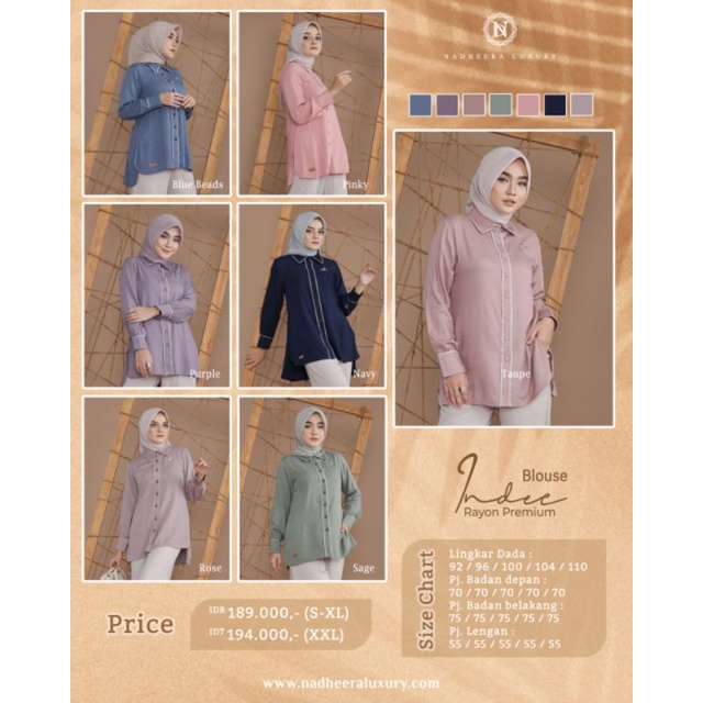 Indee Blouse ✅ Nadheera Luxury ( READY STOK)