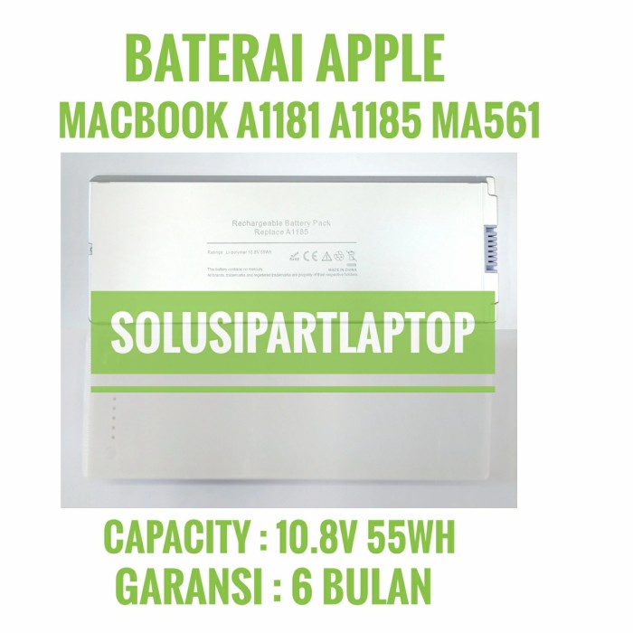 BATERAI APPLE MACBOOK A1181 A1185 MA561 WHITE kibor keyboar keyboard kibord termurah