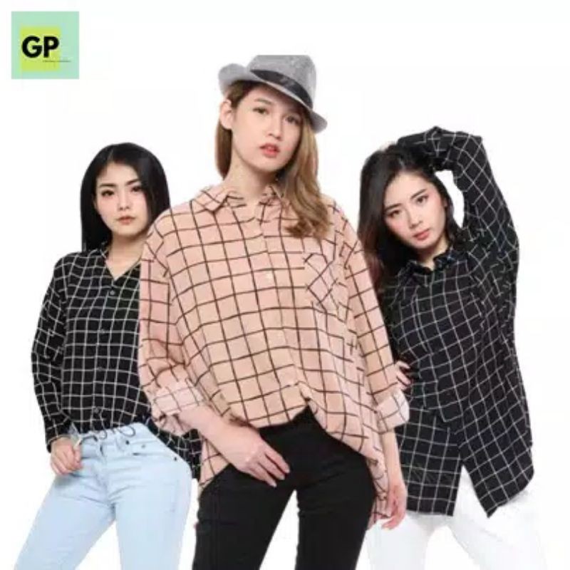 Kemeja Monalisa Wanita / Tartan Shirt / Kemeja Kotak-Kotak Wanita