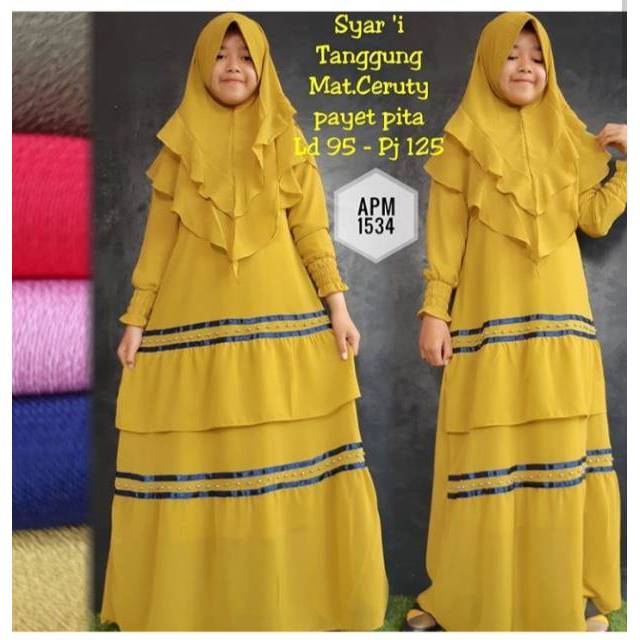 Gamis anak ceruti premium