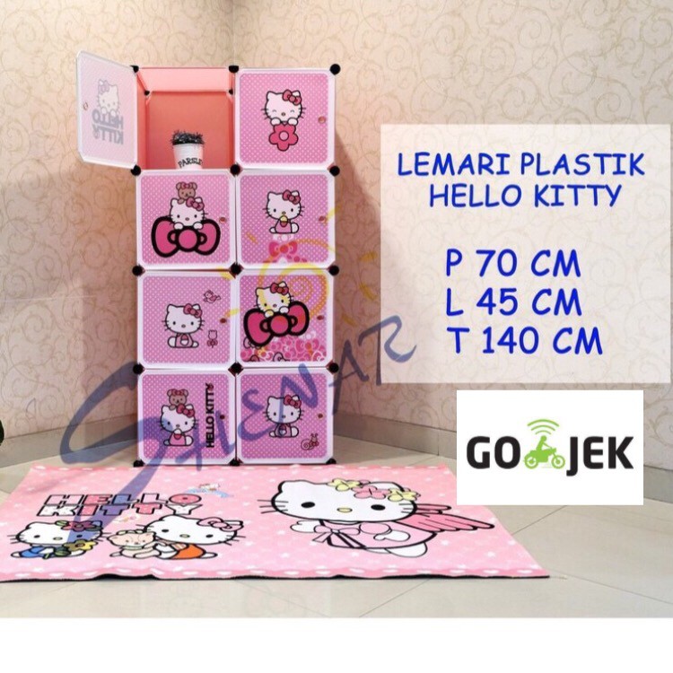 (7KG) FREE ONGKIR GOJEK!! LEMARI PAKAIAN KARAKTER HELLO KITTY