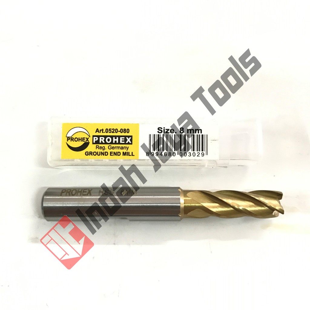 Endmill 8 mm HSS 4 Flute PROHEX