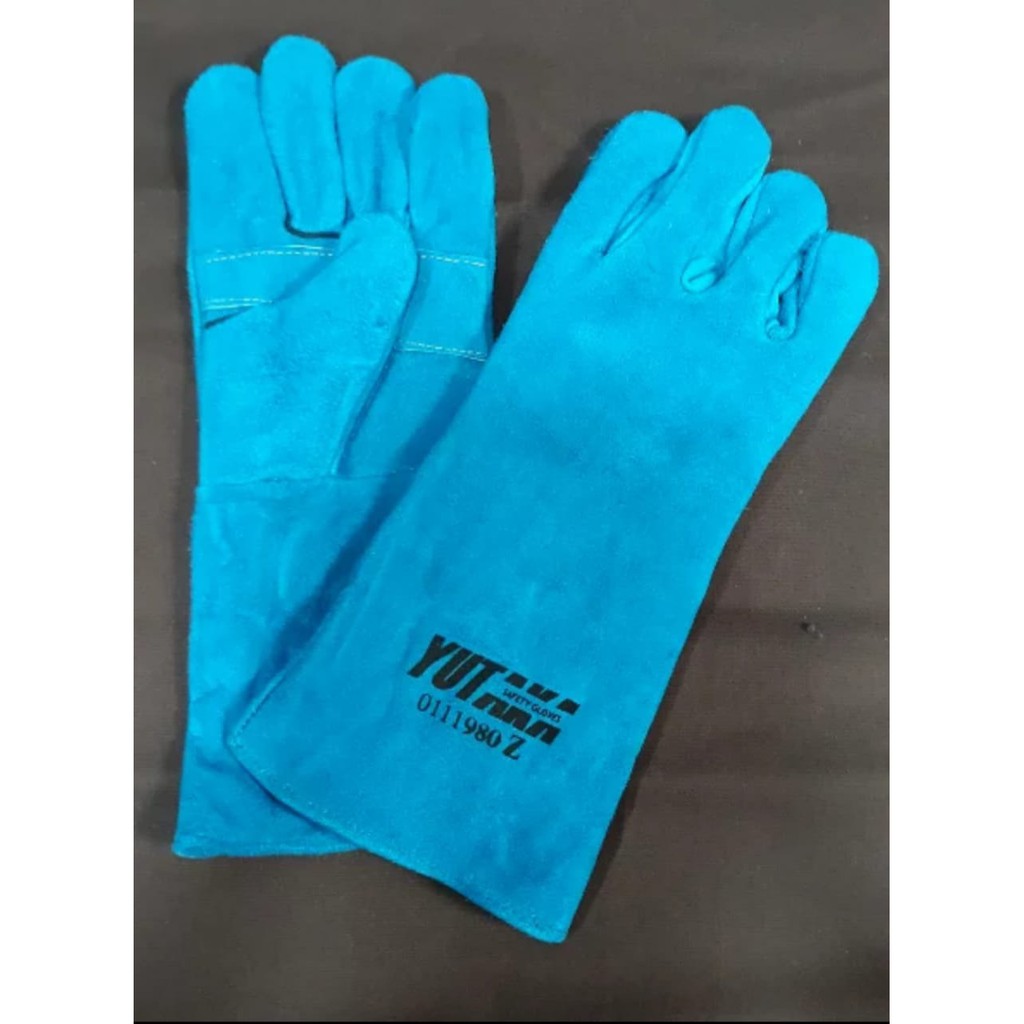 sarung tangan YUTAKA WELDING GLOVE 14 Inch Hijau Tosca/sarung tangan las yutaka 14 inch tosca