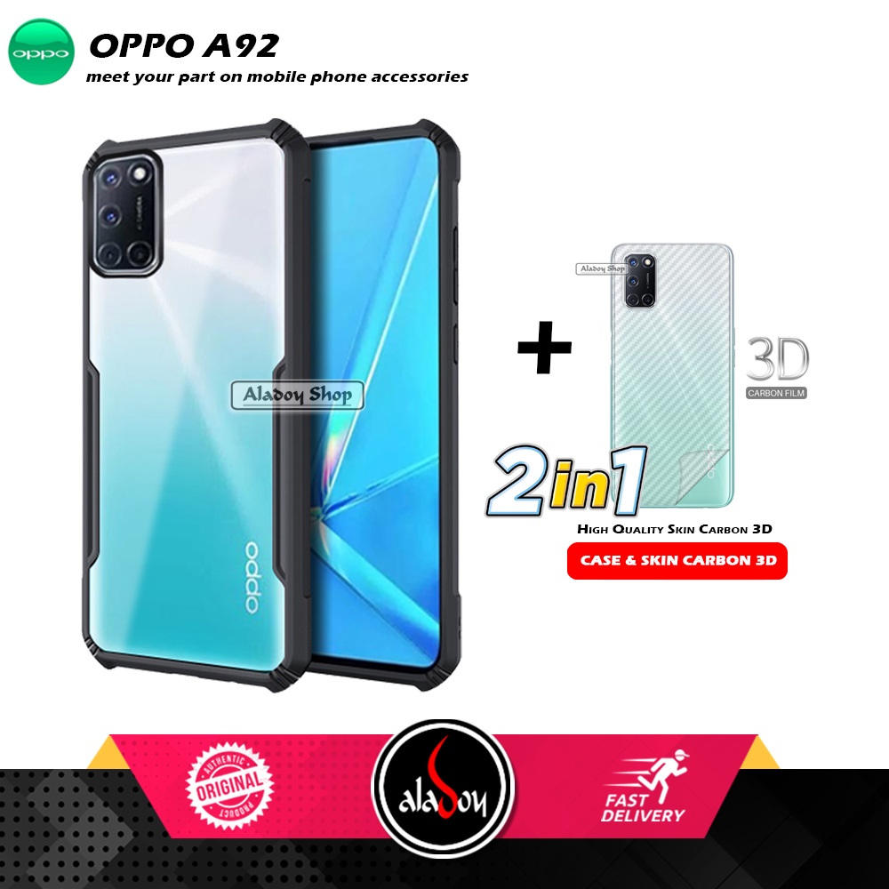 Case OPPO A92 Armor Fusion Transparent Casing Free Skin Carbon 3D