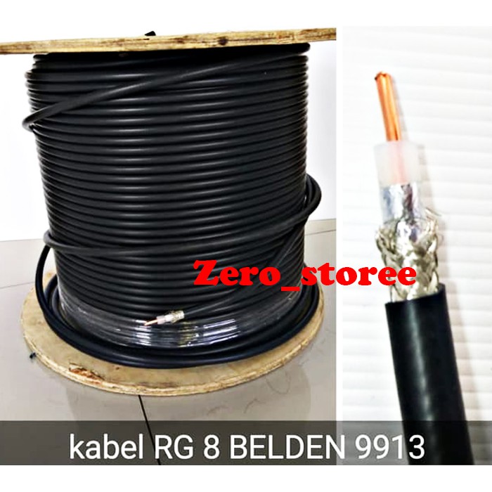 1 Roll kabel Belden 9913 rollan RG-8 rg8 rg 8 Tembaga Tunggal RG 8 USA asli GULUNG Satu Gulungan USA