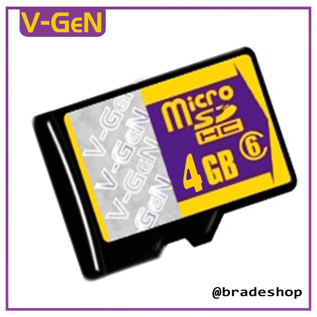 TERMURAH Memory Micro SD VGEN 4 GB Class 6