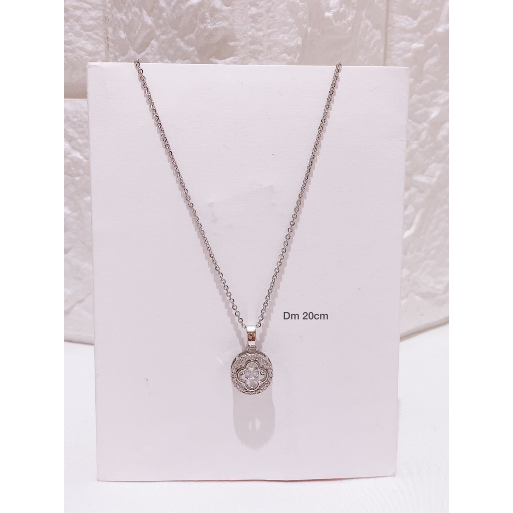 COD! kalung titanium wanita liontin lv full mata anti karat import