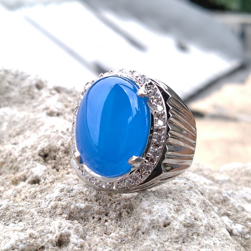 CINCIN BATU AKIK ANGGUR SPIRTUS ASLI NATURAL DENGAN IKATAN PERAK 926 BANGKOK