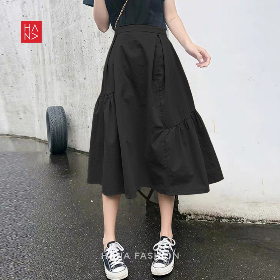 Rok wanita tennis bahan adem dewasa panjang terbaru polos kpop motif murah cewek midi sexy korea can