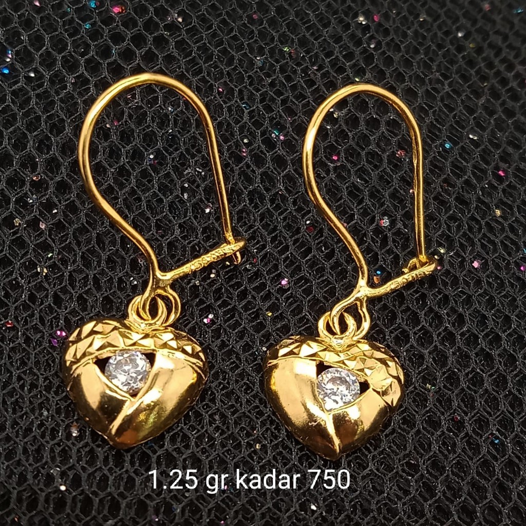 NEW Anting Emas 17 K - 1.25 gr Kadar 750 - 3108