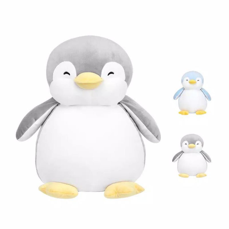 Boneka Plush Toys PP Cotton Soft and Cute Fuzzy Plush Pinguin Abu Ukuran 40 Cm Lucu dan Imut