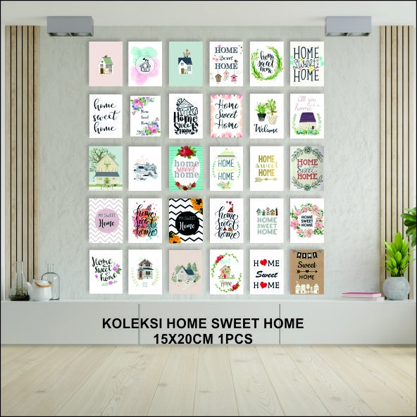 Dekorasi Rumah Poster Kayu Hiasan Pajangan Dinding Kamar Anak Koleksi Home Sweet Home Projeck C182