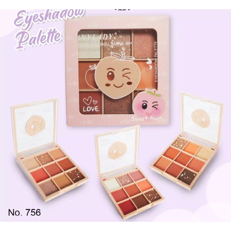 [ PERPCS ] Eyeshadow anylady / anylay Sweet peach | sweet love Besar 35 warna No.756 | 511E//8104