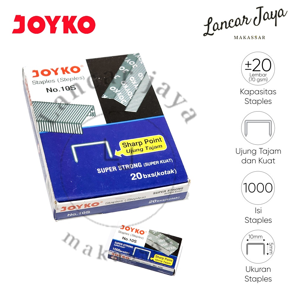 

[ 1 PACK / 20 BOX ] Isi Stapler Refill Stapler Staples Joyko No.10S