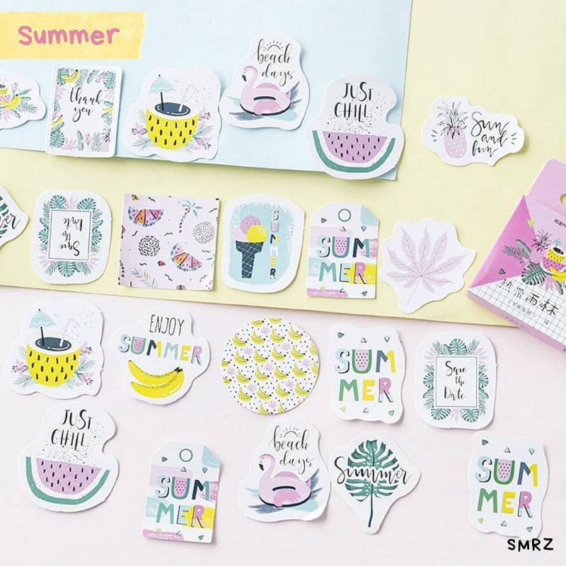 

Summer Sticker Piece - Stiker Ecer Musim Panas / Aesthetic / Beach