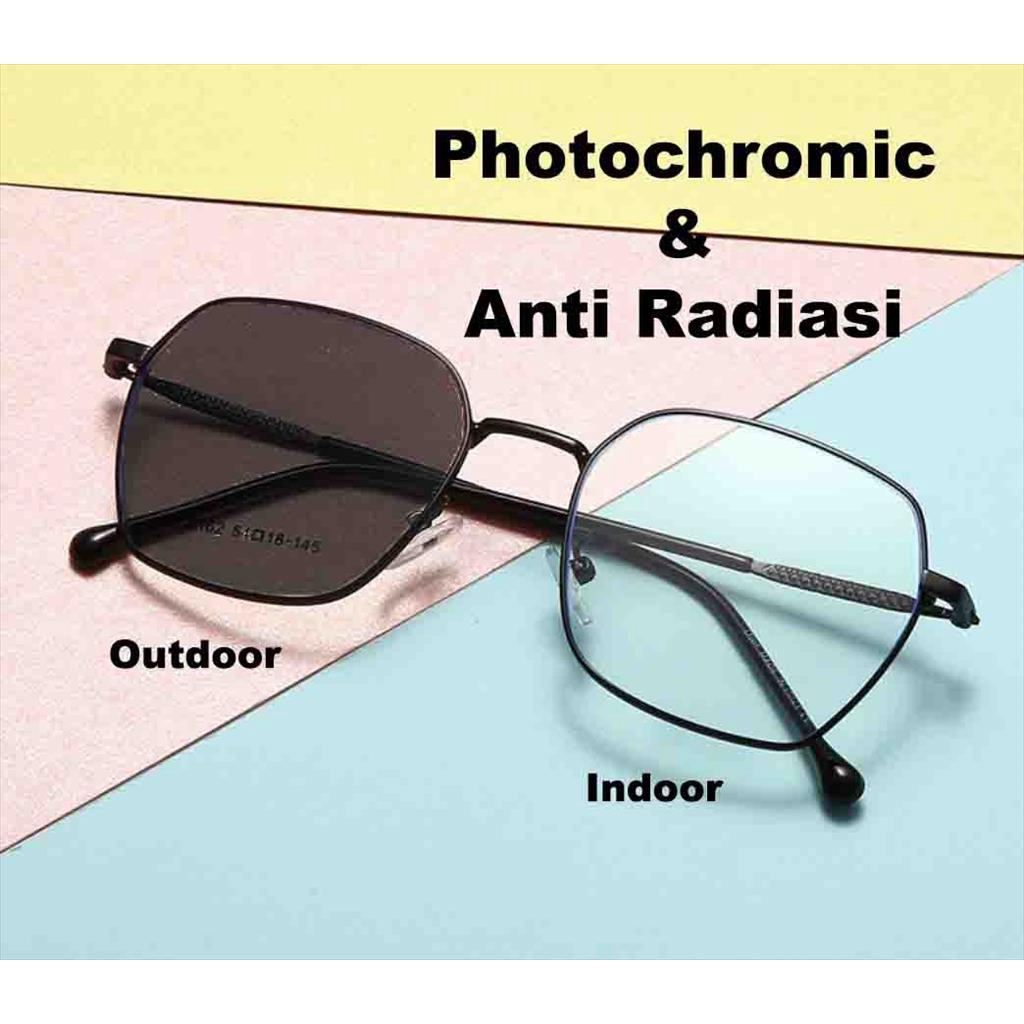 Kacamata Photocromic Anti Radiasi 2 In 1 Photochromic GT 1927