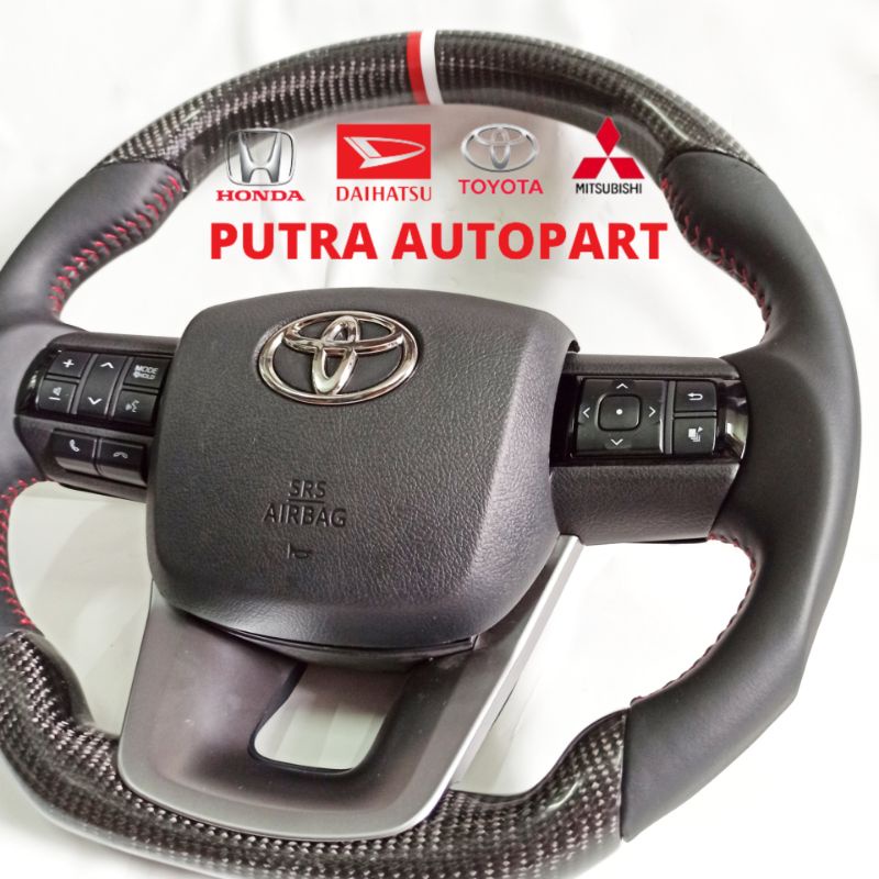 stir setir carbon kevlar fortuner vrz hilux revo original