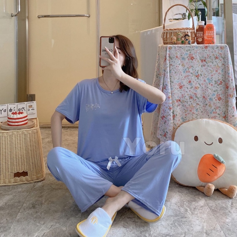 Pamelo Baju Tidur Import Setelan Piyama Setelan Polos Import Korea pp cp polos