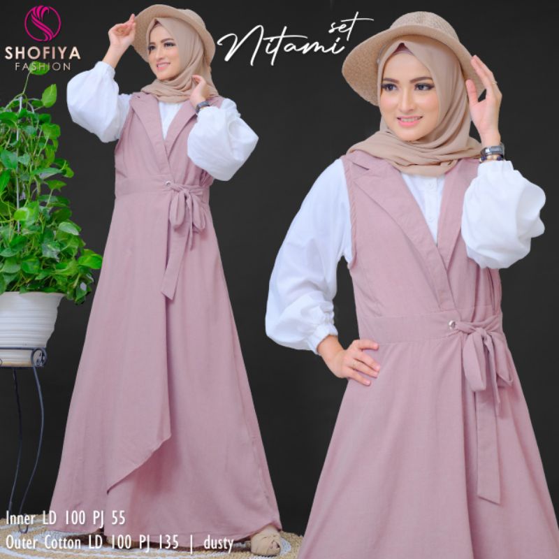 SETELAN WANITA MUSLIM BAHAN PREMIUM KATUN ~ NITAMI SET ORIGINAL SHOFIYA 