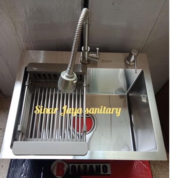 paket komplit kitchen sink bolzano 5040 &quot;ORIGINAL&quot; / Paket sink stainless bolzano 5040 kran flexible