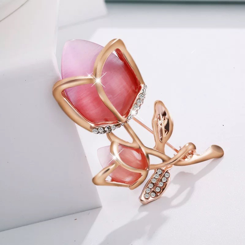 High-end Retro Mutiara Zirkon Bros Opal Swan Kupu-kupu Merak Bunga Berlian Imitasi Bros Aksesoris indah-9#