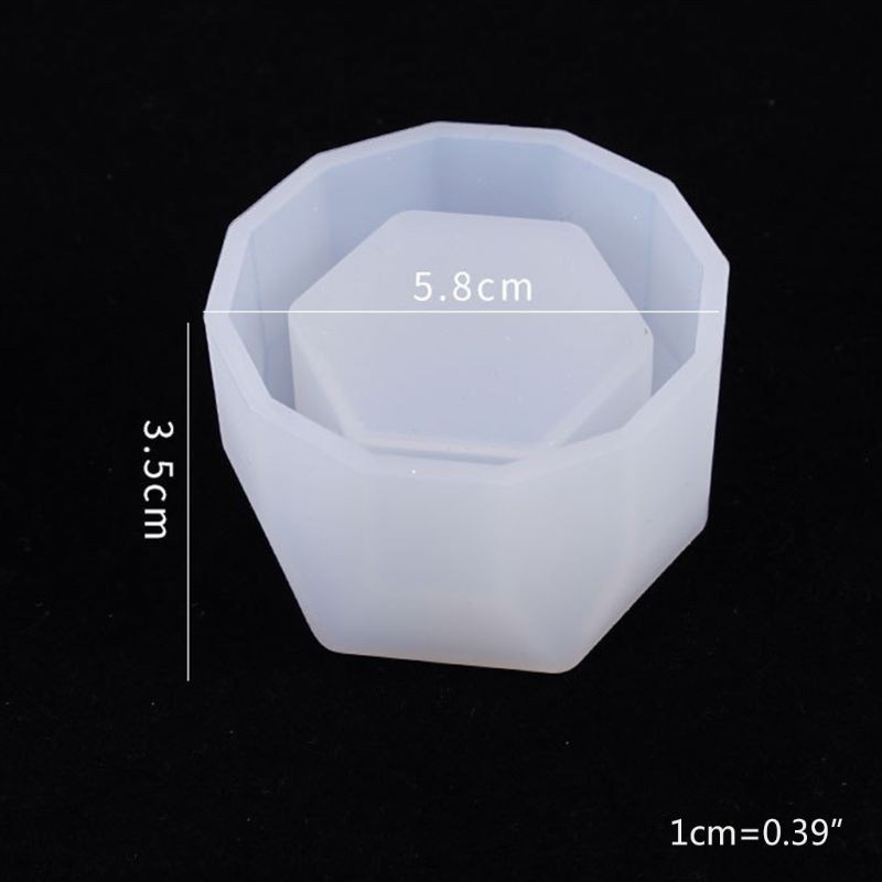 Glitter Crystal Epoxy Resin Mold Hexagon Cup Casting Silicone Mould DIY Crafts Desktop Decoration Making Tools