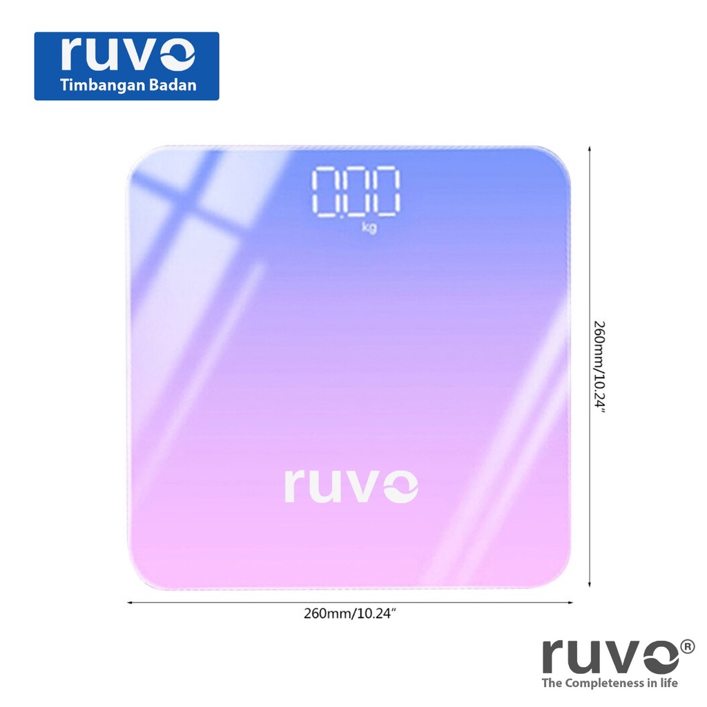 (BERGARANSI) RUVO TIMBANGAN BADAN Tipe Monaco / Timbangan Badan Kaca Digital Body Scale Timbangan Elektronik With USB Charging Anti Pecah With LCD Rechargeable Timbangan Kaca Tempered Glass Timbangan Badan Digital With USB Charging Anti Pecah With LCD