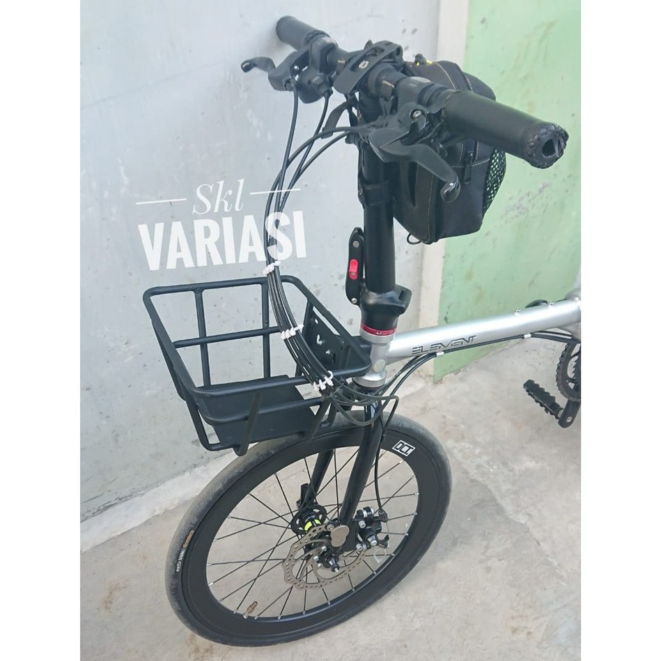 Keranjang Sepeda Lipat Front Rack Depan Rak Sepeda Keranjang Sepeda model Ring Basket Sepeda Lipat Bracket