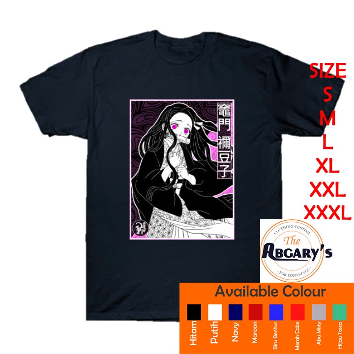 Kaos Cowok Keren Demon Slayer Karakter Nezuko Kamado Baju Tshirt Wanita Japanese Style