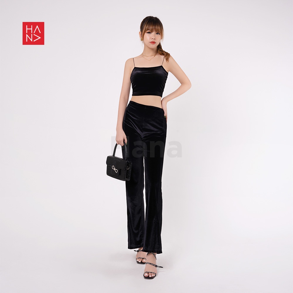 HanaFashion JKT - Meredith Velvet Slit Pants Celana Panjang Velvet- LP089