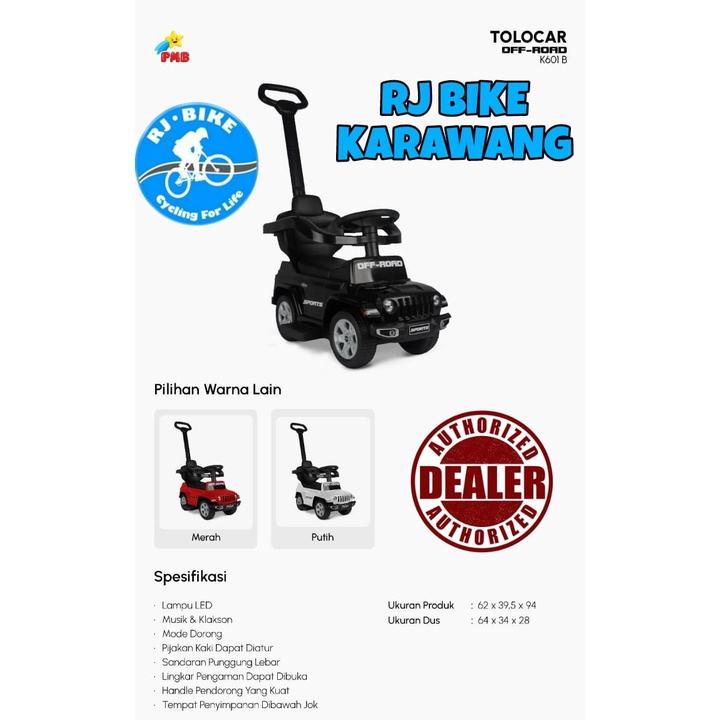 MAINAN MOBILAN ANAK PMB TOLOCAR KG601B OFFROAD MODEL JEEP