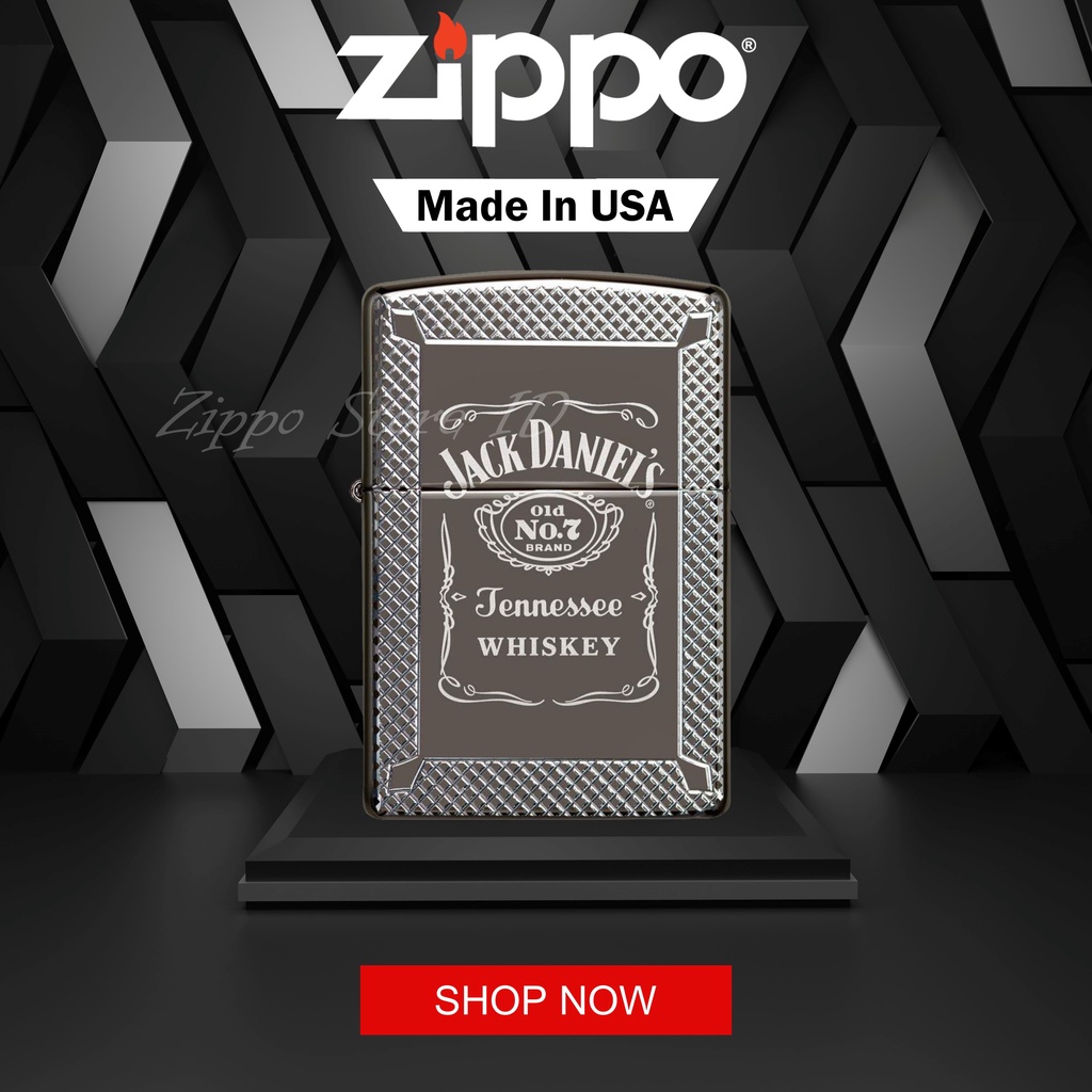 Korek Api Zippo Original Jack Daniel's 49040 Made In USA